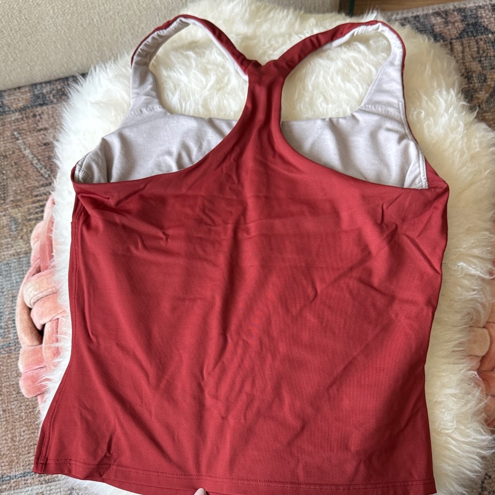 lululemon Red Racerback Tank with Built-In Bra - Picture 3 of 5